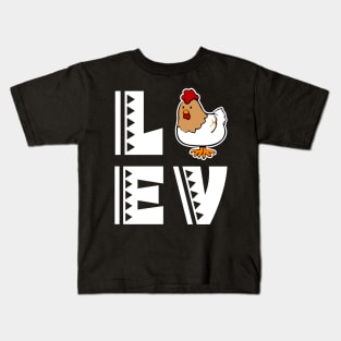 Cute love chicken t shirt funny chicken lover gifts for kids Kids T-Shirt